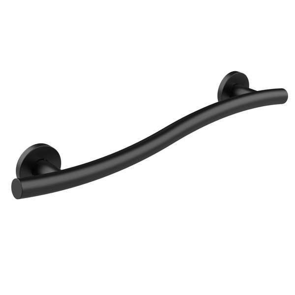 Keeney Mfg 24.00" L, Smooth, Stainless Steel, Wave Designer Grab Bar, Matte Black, 24", Matte Black GB2022-24MB